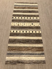 Loribaft Tappeto persiano 80x200 Beige (Iran) Annodato A Mano