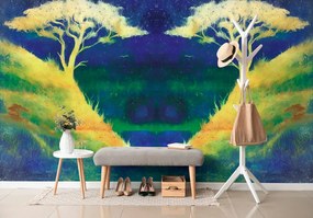 Carta da parati – Coppia di alberi magica