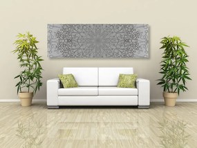 Quadro su tela – Ornamento circolare grigio