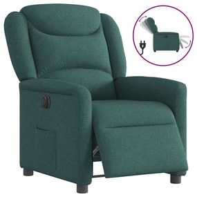 Poltrona Elettrica Reclinabile Verde Scuro İn Tessuto /