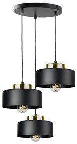 Lampadario a cavo IGNIA 3xE27/60W/230V nero/oro