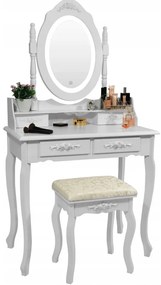 Toeletta vintage con specchio girevole e illuminazione a LED