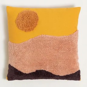 Cuscino quadrato in cotone (45x45 cm) Eber Mostarda - Sklum