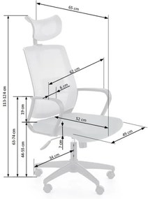 Sedia ergonomica da ufficio ARSEN grigia