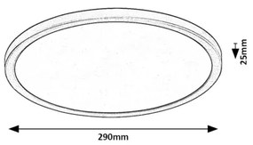 Rabalux 71096 - Plafoniera LED GONZALO 24W/230V, Ø29 cm, nero
