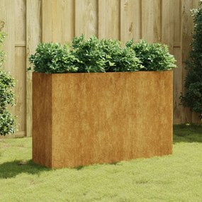 Fioriera Rialzata Da Giardino 120x40x80 Cm İn Acciaio Corten /