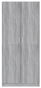 Armadio grigio sonoma 80x52x180 cm in legno multistrato