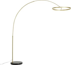 Lampada da terra ad arco di design oro con LED dimmerabile a 3 livelli - Anello