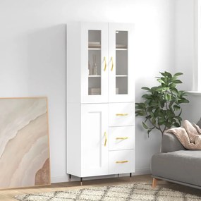 Credenza Bianca 69,5x34x180 Cm İn Legno Multistrato /