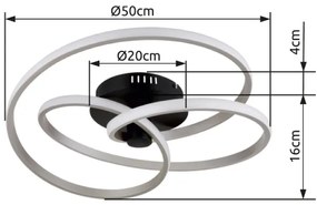 Globo 67183-40N - Lampadario a plafone LED GLYXAR LED/40W/230V cromo/nero