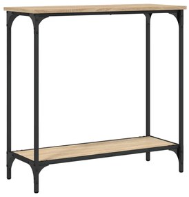 Tavolino consolle rovere sonoma 75x30,5x75cm legno multistrato