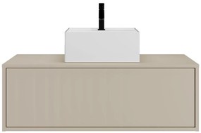Mobile bagno sospeso beige con singolo lavabo quadrato - 94 cm - TEANA II