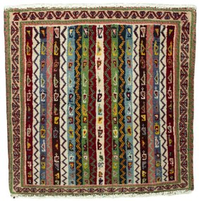 Shiraz Tappeto persiano 60 x 60 Rosso (Iran) Annodato A Mano