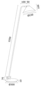 Argon 4997 - Lampada con piedistallo GABIAN 1xE27/15W/230V bianco