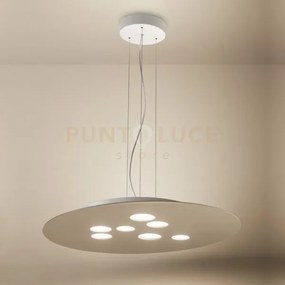 Luna s - lampadario a sospensione tortora 10 luci attacco gx53 in m...