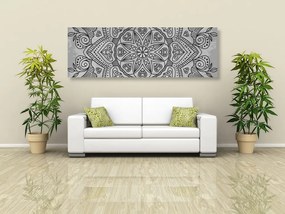 Stampa su tela – Mandala con tocco antico in bianco e nero