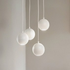 HELAM Lampada a sospensione Midway, a 4 luci, tonda, color sabbia, GU10