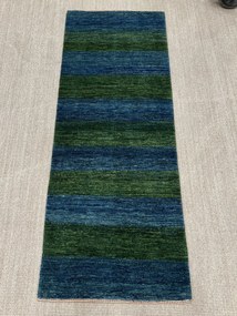 Loribaft Tappeto 70x190 Verde (Iran) Annodato A Mano