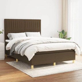 Giroletto A Molle Con Materasso Marrone Scuro 140x200cm Tessuto /