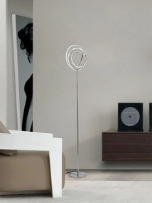 Lampada da terra LED Renè argento, luce bianco naturale 2500 lumen, dimmerabile NOVECENTO