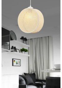 Lampadario a sospensione con cavo DRUM 1xE27/60W/230V colore crema