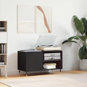 Mobile porta dischi nero 85x38x48 cm in legno multistrato