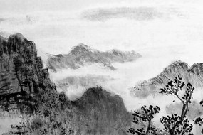 Quadro su tela – Pittura tradizionale cinese di paesaggio in bianco e nero