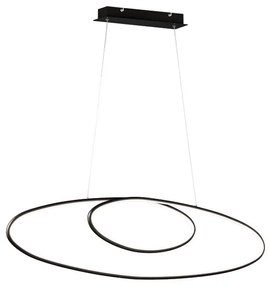 Lampadario LED moderno Avus nero, luce calda 3700 lumen