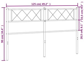 Testiera in Metallo Bianco 120 cm