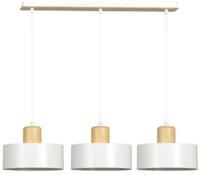 Lampadario a Sospensione in Acciaio e Legno TORIN 3 Nero 3xE27 Colore del corpo Bianco