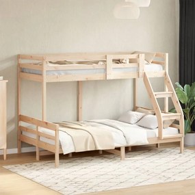 Letto A Castello 90x200/120x200 Cm İn Legno Massello Di Pino /