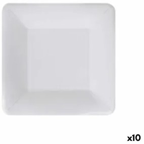 Set di piatti Algon Monouso Bianco Cartone Quadrato 18 cm (10 Unità)