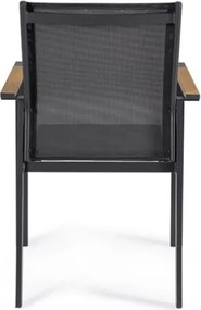 Sedia Da Esterno Con Braccioli In Alluminio E Textilene Heta Antracite Bizzotto