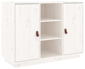 Credenza bianca 100x40x75 cm in legno massello di pino