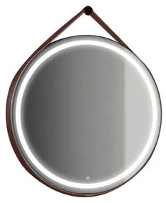 Specchio con illuminazione integrata completo di faretto bagno tondo L 60 x H 60 x P 3 cm