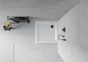 Mexen Flat piatto doccia quadrato slim 90 x 90 cm, bianco, sifone nero - 40109090B