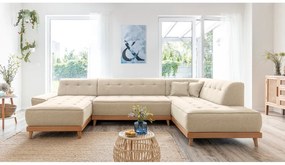 Divano letto angolare beige (angolo destro/"U") Dazzling Daisy - Miuform