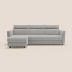 Peonia divano letto angolare con Penisola Contenitore - Materasso H18 cm in Bouclé Impermeabile T07