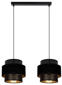 Lampadario a sospensione con filo NESS 2xE27/60W/230V nero