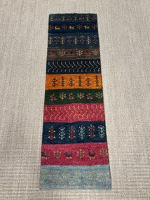 Gabbeh Tappeto persiano 40 x 130 Verde (Iran) Annodato A Mano