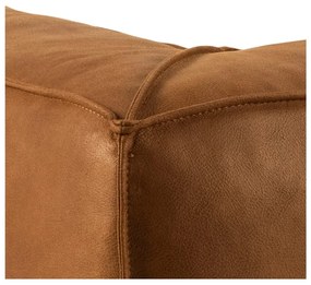 Divano angolare marrone cognac in pelle riciclata, angolo destro, 282 cm Fairfield - Bonami Selection