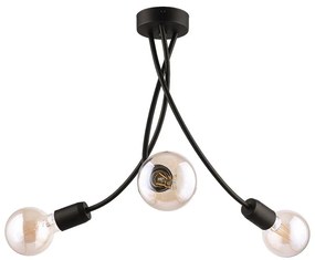 Jupiter 1639 - Lampadario a sospensione con supporto rigido LUCE 3xE27/60W/230V nero