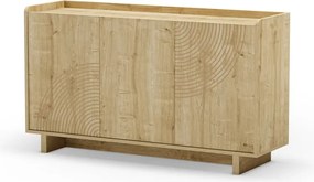 Cassettiera di colore naturale con effetto rovere 140x80x40 cm Daira – Marckeric