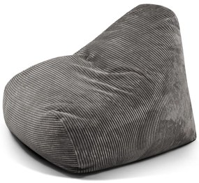 Puof a sacco grigio scuro con rivestimento in velluto a coste Snug 100 – SLOWDOWN