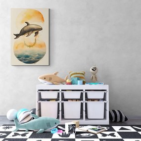 Quadro su tela – Balena sognante al tramonto