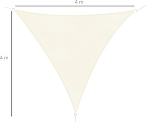 Tenda Vela da Giardino Triangolare in HDPE Crema 4x4x4m...