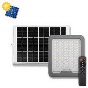 Faro LED Solare 100W IP66 Telecomando Incluso 1.500 lumen - SERIE PRO Colore Bianco Naturale 4.000K