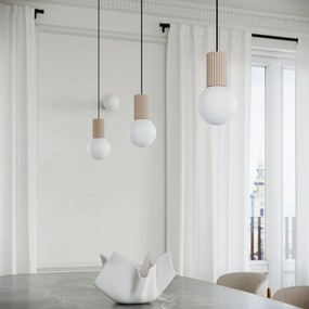 Lampadario grigio tortora con paralume in vetro ø 12 cm Orbital – Sollux