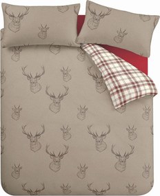 Set copripiumino e federa beige per letto matrimoniale/per letto esteso 3 pezzi 230x220 cm Stag – Catherine Lansfield