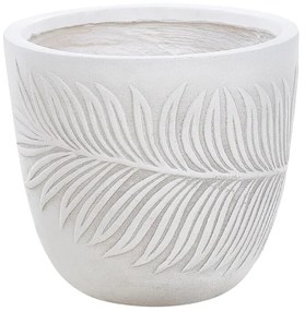 Vaso da fiori argilla bianco sporco 28 x 28 x 16 cm FTERO Beliani